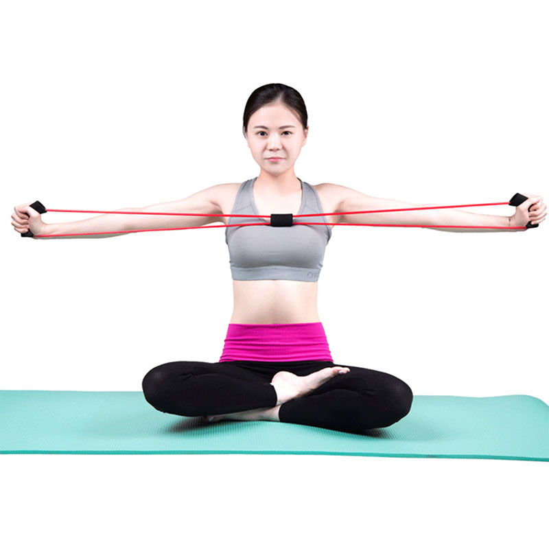 Resistance Training Bands Rope Tube Workout Exercise For Yoga 8 Type Natural Tension Health Elastic Body