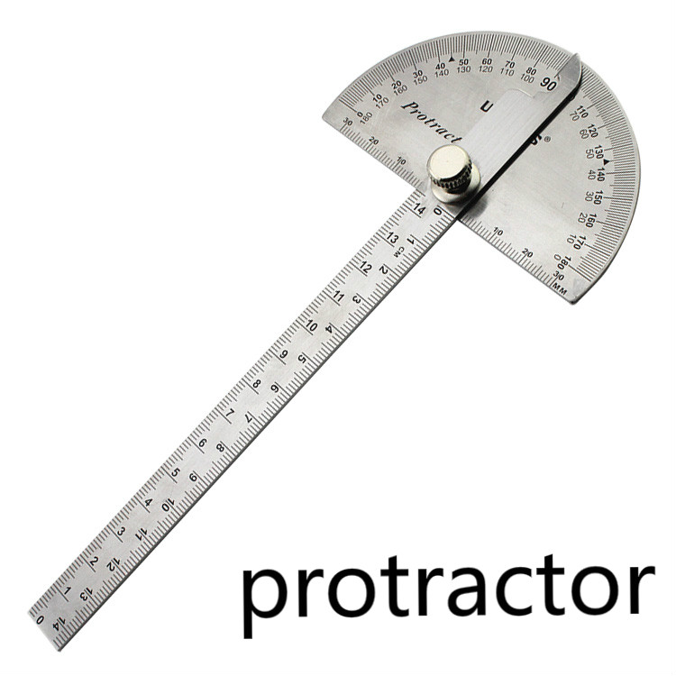 Stainless Steel Ruler Angle Protractor Woodworking Multi ...