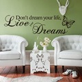 Creative Wall Decors for Home Decor Removable English Letters With Butterfly Wall Stickers For Living Room