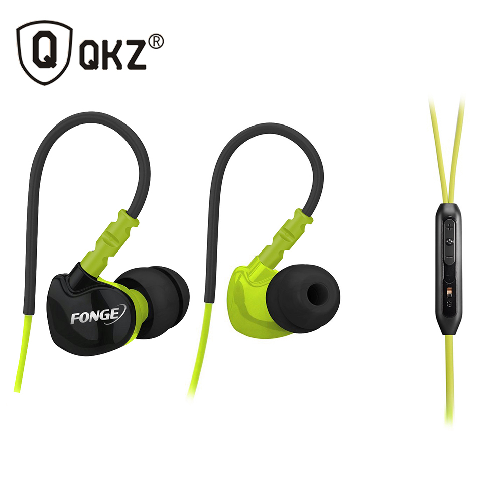 QKZ F1 Sports Earphones Running Waterproof Sweatproof IPX5 with mic in ear earhook Music Headset Mobile