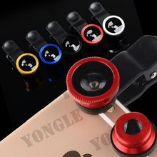 New Universal 3 in1 Clip Fish Eye Lens Wide Angle Macro Mobile Phone Lens For iPhone 5 6 6 Plus Samsung All Phones fisheye MOTO