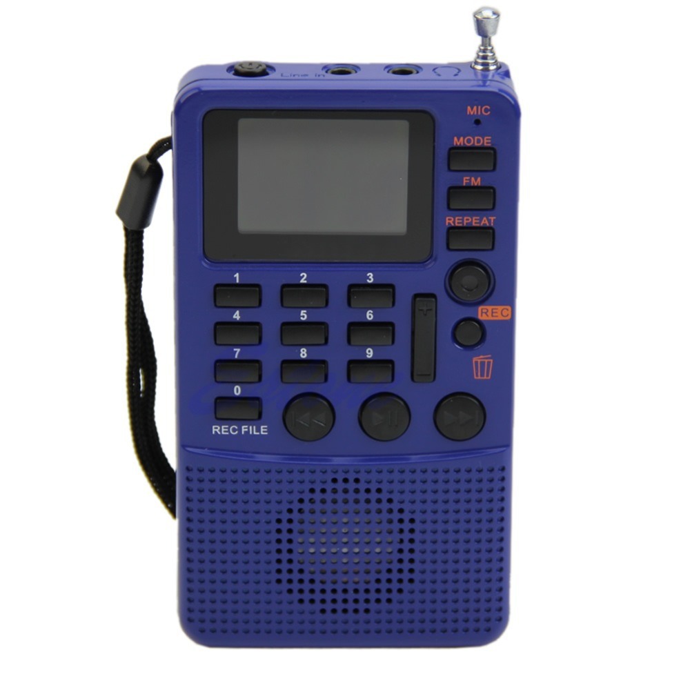 Free Shipping Portable Digital FM Radio Pocket Full Band Receiver LCD MP3 Player TF Card DC