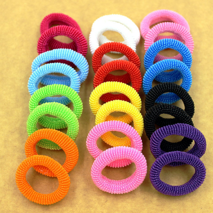New Fashion 80pcs bag 30mm Colorful Child Kids Bright Hair Holders Rubber Bands Hair Elastics Accessories