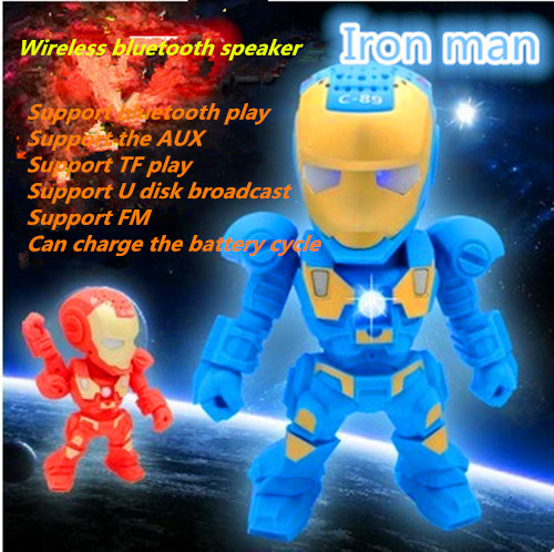 2016 NEW C - 89 cartoon iron man robot wireless bluetooth speaker mini portable light card audio subwoofer 2016 NEW C - 89 cartoon iron man robot wireless bluetooth speaker mini portable light card audio subwoofer
