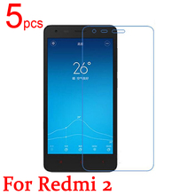 5pcs Ultra Clear LCD Screen Protector Film Cover For Xiaomi Red Rice 2 Hongmi 2 Redmi 2 Protective Film + cloth