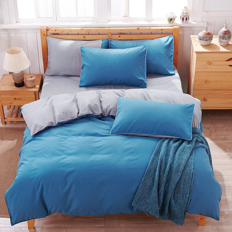 2016 Bedding-set 3/4pcs King Size Solid Bedding Sets Bed Sheets Duvet Cover Bedclothes Linen Bedspread No Comforter
