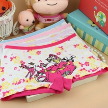 2015 New 2 10T 4Pcs Baby Girls Briefs Fashion Boxer Underwear Kids Cute Cartoon Panties Children