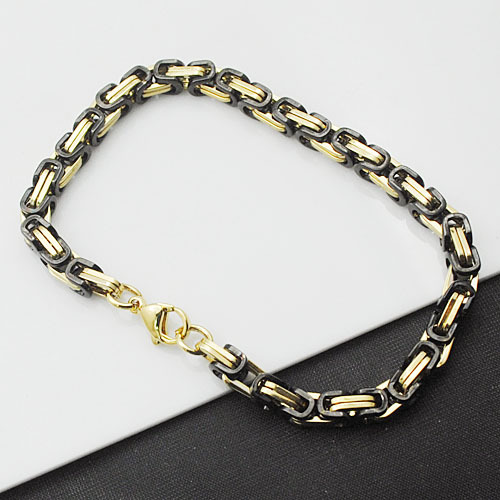 Stainless Steel Byzantine Chain Mens Bracelet Fashion Jewelry Retail Wholesale Free shipping pulseira masculina VB105