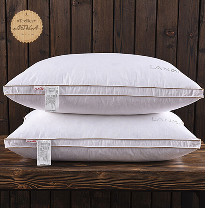 100% Cotton goose feather filled bedding soft Pillow downs nursing neck star hotel Genuine pillow Top quality White healthy #2