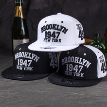 New Fashion Men’s Snapbacks Baseball Caps Black White 1947 BROOKLYN Letters Embroidery Hip Hop Caps Sun Hats Bones For Men Women
