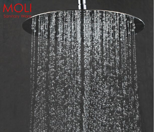 Shower head 12 inch round stainless steel rain shower head ultra-thin rainfall shower head free shipping