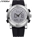 SINOBI Sports Chronograph Men s Wrist Watches Digital Quartz 2 Movement Waterproof Diving Watchband Top Luxury