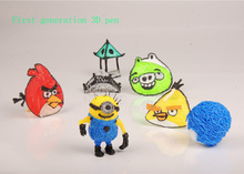 1st generation 3d printer pen for ABS/PLA/HIPS 1.75mm filament 3 color avaliable caneta Magic Printer Children Drawing Pen