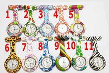 5pcs Hot Sell New Nurse Doctor Watches Silicone Rubber Analog Pocket Watch Fashion Print