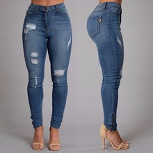 New style autumn fashion jeans Full Length Pencil Pants Zipper skinny causal style