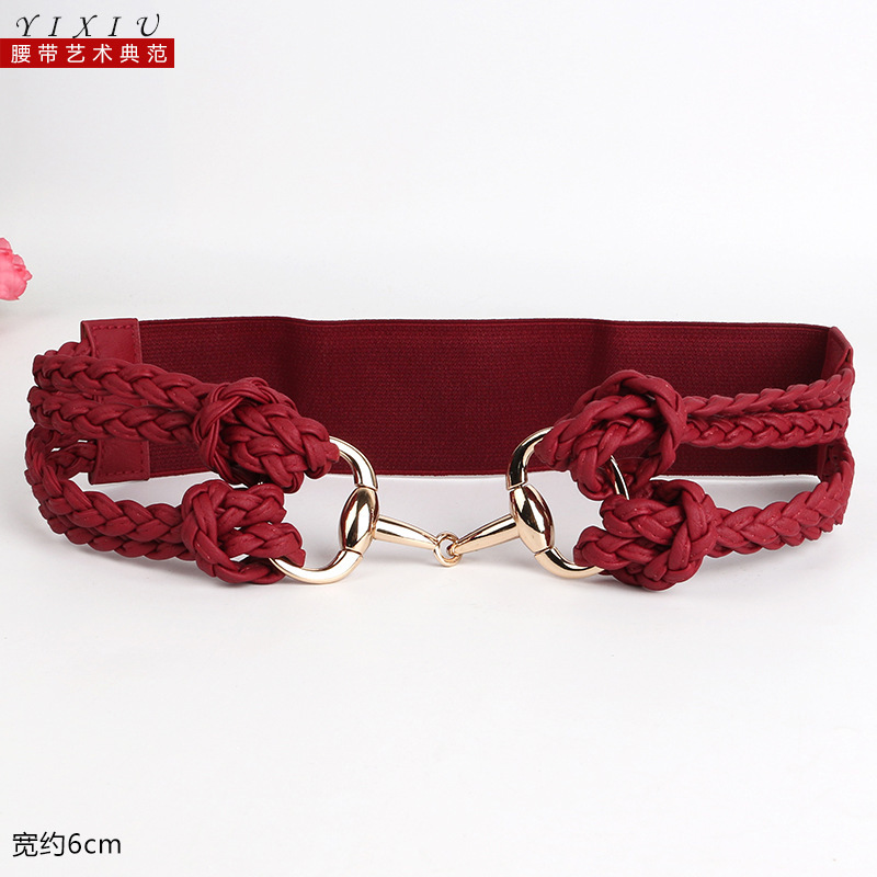 2015 NEW women casual belt handwork braid leather ...