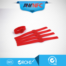 Red Colour Free shipping 6 pcs 13 56MHz Waterproof RFID Wristband Ntag 203 NFC Silicone Bracelet