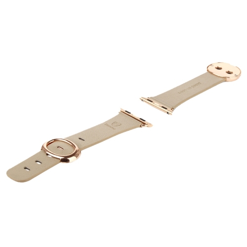 Khaki Band 38mm Baseus Modern Series Classic Buckle Genuine Leather Watchband for Apple Watch