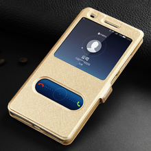 Huawei Honor 7 Leather Case High Quality With Window View Protector Flip Cover Case For Huawei Honor 7 Phone + Free Shipping