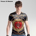 Europe Tide brand Personalized 3D printing fashion boutique t shirt Summer new quality ice silk short