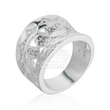 Women New Fashion Natural Crystal 925 Solid Sterling Silver Round Ring Fashion Jewelry Size 7 8