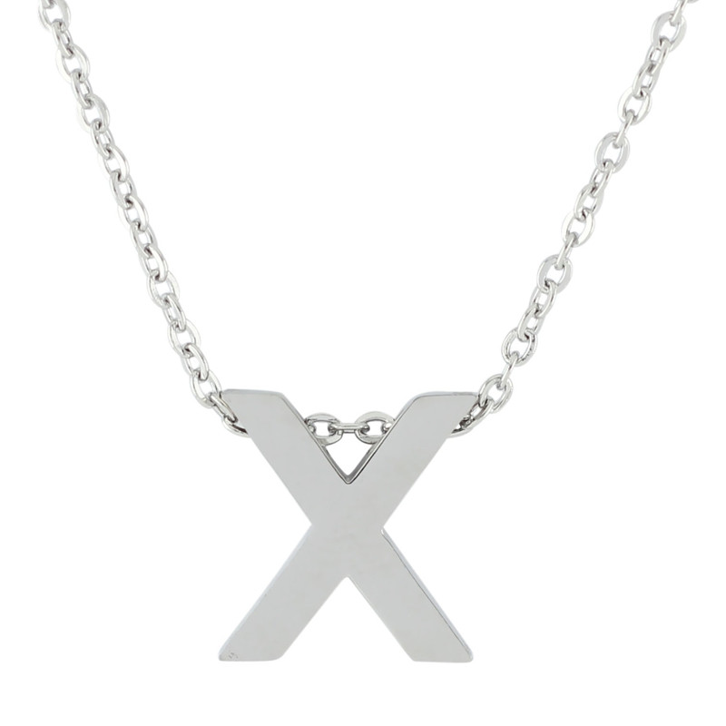 18'' Letter Alphabet Pendant Necklace - X
