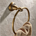 Free Shipping Creative Towel Ring Wall Mounted Bathroom Towel Hanger Antique Brass Finish