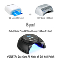 2016 MelodySusie Pro60W Smart Lamp Gel Nail Dryer Mixed LED UV Nail Lamp Curing Both UV