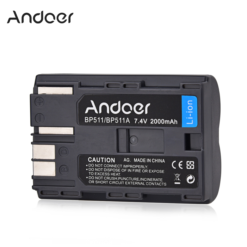 Andoer 7.4  2000  BP-511/BP-511A -    Canon EOS 50D 40D 30D  Powershot Pro 
