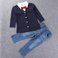 Children s Clothing Europe and American Style Gentleman Boy s Coat Tie T shirt Jeans 3pcs