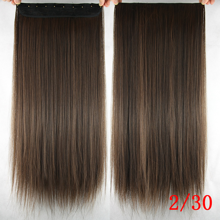 10PCS/LOT 24inch 110g kanekalon hair hair extensions clip in straight black brown blonde hair extensions