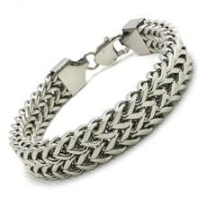 Mens Boys 316L Stainless Steel Cool 2 Layer Silver Simple Style Cow Boy Cool Bracelet Newest