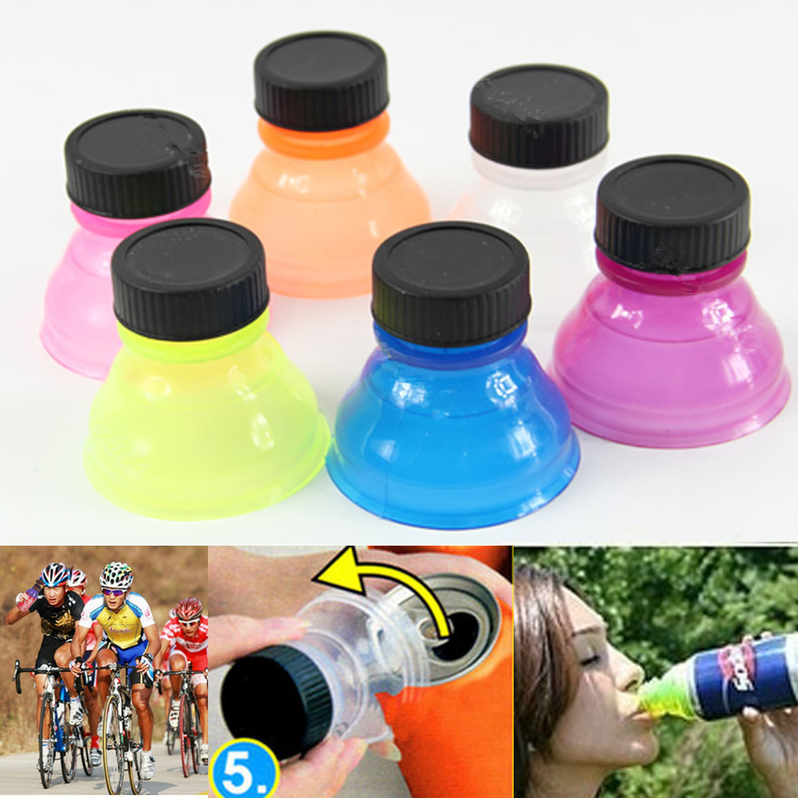 New Useful Creative Universal 6Pcs Snap On Tops Soda Can Bottle Caps