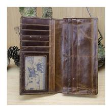 New High Quality Vintage 3D Tiger Prints 100 Genuine Leather Cowhide Men Long Bifold Wallet Card
