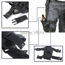 Adjustable Black Outdoor Hunting Waterproof Military Tactical Puttee Thigh Leg Pistol Gun Holster Pouch Quick Release Buckle