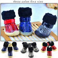 Pet Dog Winter Shoes Snow Winter 4pcs set Dog s Boots Waterproof Cotton Warm Anti Slip