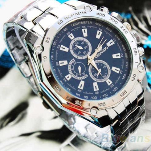 Hot Sale Luxury Fashion Men Stainless Steel Quartz Analog Hand Sport Wrist Watch Watches 1DDY
