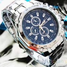 Hot Sale Luxury Fashion Men Stainless Steel Quartz Analog Hand Sport Wrist Watch Watches