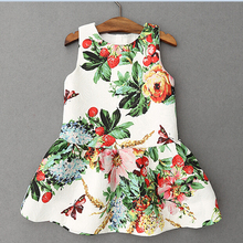 2016 Top Fashion Girl Summer Dress Thin Kids Children Dress Princess Flower Clothes For Baby Gilr European Princess Style 3-12Y