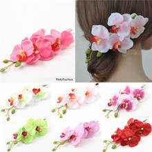 Colorful Bridal Wedding Orchid Flower Hair Clip Barrette Accessories Hairpin HQ