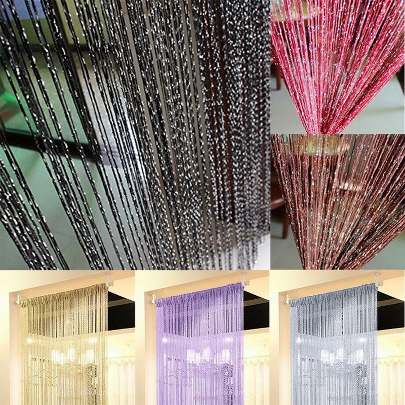 100*200cm tenda in rilievo Glitter cristallo nappa linea stringa tende per  porte finestra divisorio tende Decorative in Tulle per camera