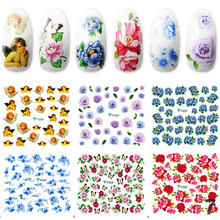 2015 new nail decorations Nail Beauty Water Transfer to Nail Stickers wholesale 12 Sheets set