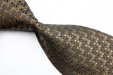 NT0184 Brown Black Stripe Fashion Smooth Jacquard Woven Silk Polyester Mans Classic Business Wedding Party Tie