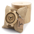 BOBO BIRD Round Vintage Deer Head Bamboo Wood Quartz Analog Wrist Watch For Top Luxury Men