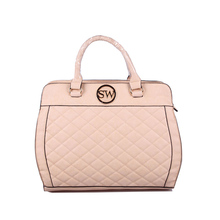 Free Shipping Beige Luxury Women Plaid Handbag Leather Brand Beige Bag Tote Bag Plaid Women High Quality Designer TCB11454-Bei