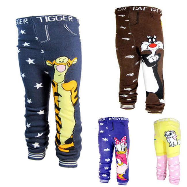 Baby Pants Boys girls Pants with cartoon print knitted busha brand pp pants elastic waist toddler Leggings Kids trousers 7-24 M