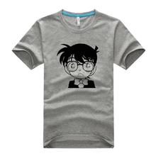 Detective Conan Tee Shirt Mens 2016 Summer New Arrival Meitantei Konan Printed T-Shirt 100% Cotton Free Shipping