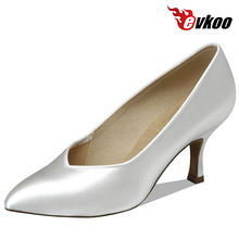 Evkoo dance modern ballroom dance shoes for ladfies close toe satin shoes evkoo-082