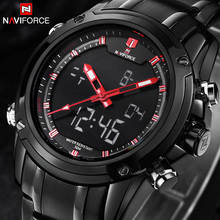 2015 Luxury Brand Men Military Sports Watches Men’s Quartz Digital Multi-function Clock Male Full Steel Waterproof Wrist Watch