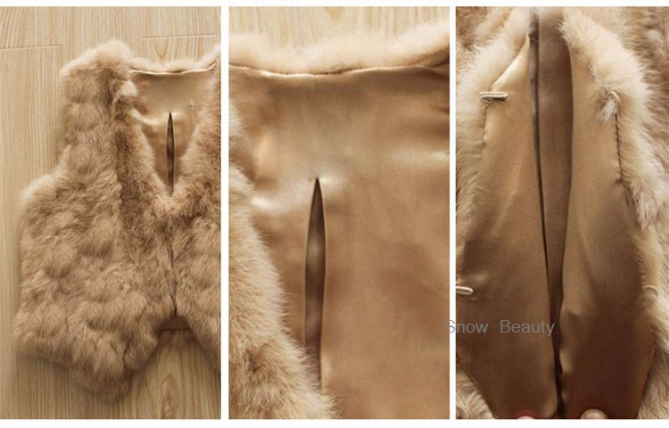 women rabbit fur vest short (20)